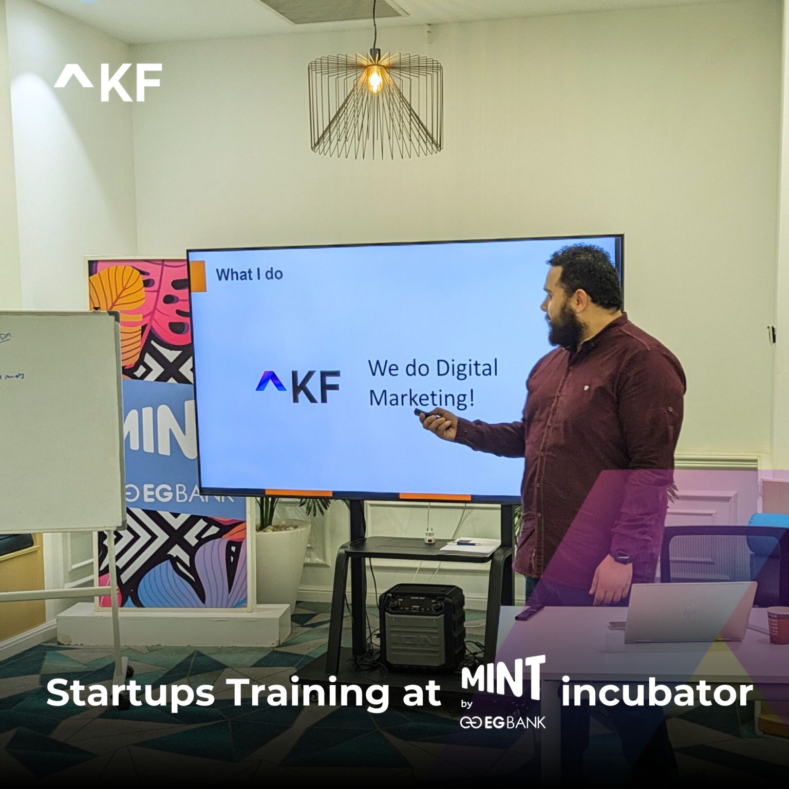 Khaled Badr presenting a KF Agency session